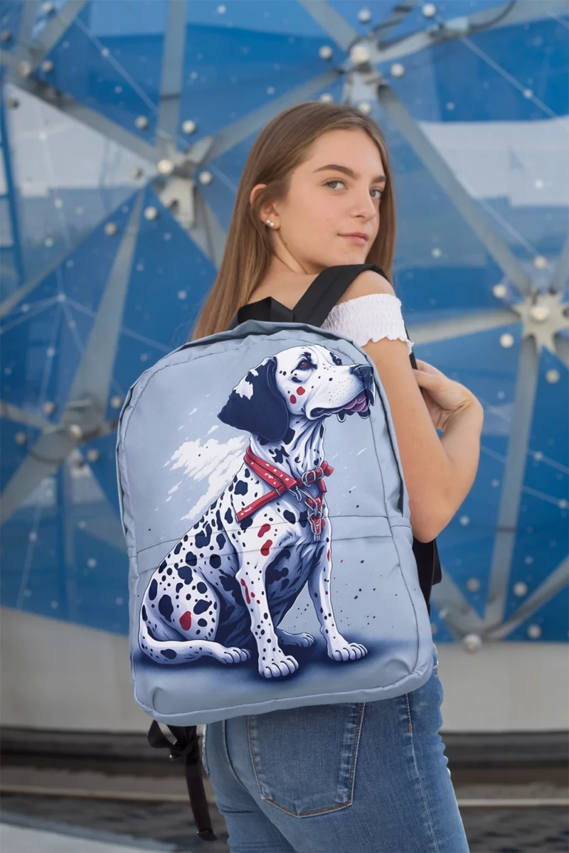 Gritty Dalmatian Dog Artwork Minimalist Backpack 2