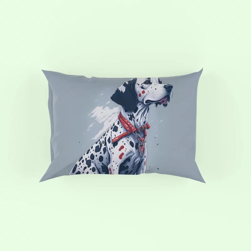 Gritty Dalmatian Dog Artwork Pillow Case