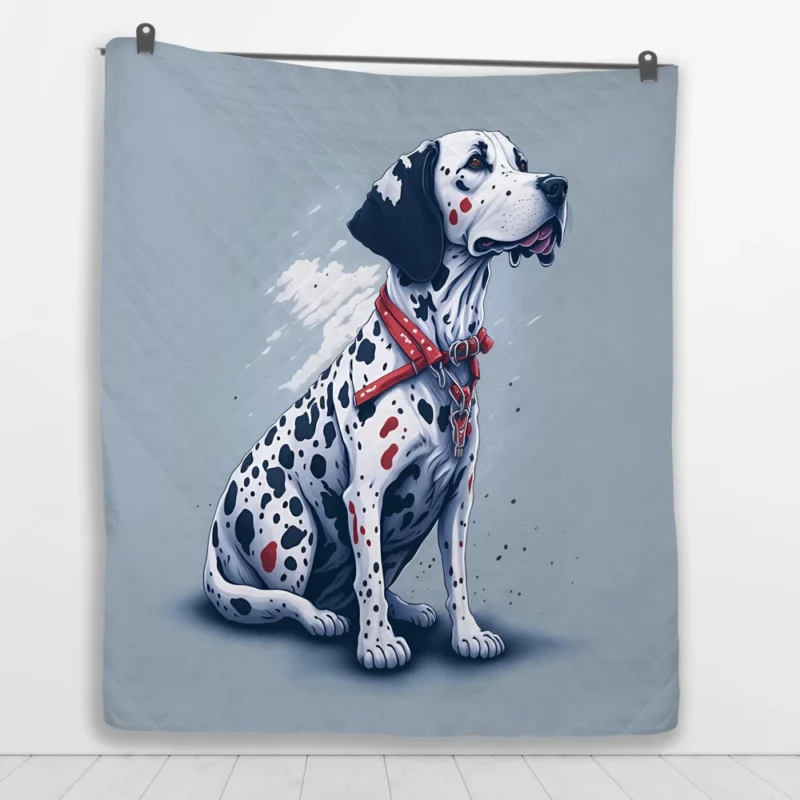 Gritty Dalmatian Dog Artwork Quilt Blanket 1