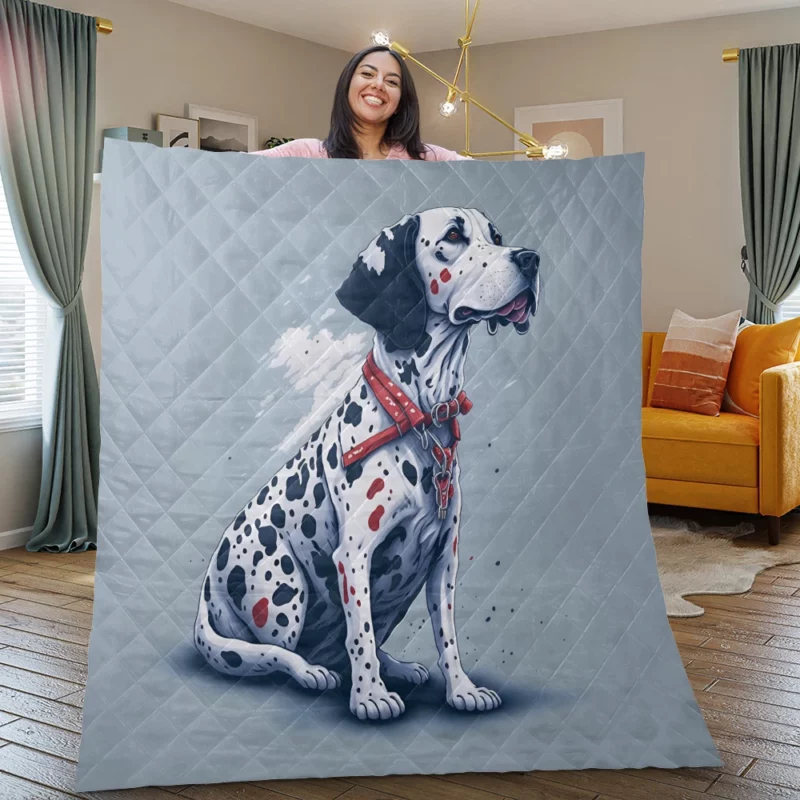 Gritty Dalmatian Dog Artwork Quilt Blanket