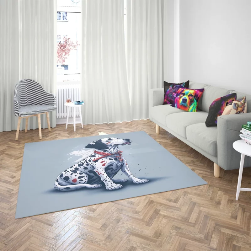 Gritty Dalmatian Dog Artwork Rug 2