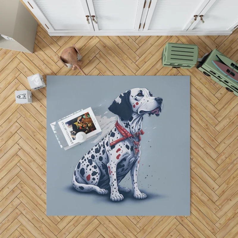 Gritty Dalmatian Dog Artwork Rug