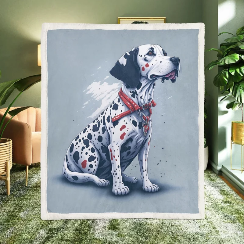 Gritty Dalmatian Dog Artwork Sherpa Fleece Blanket