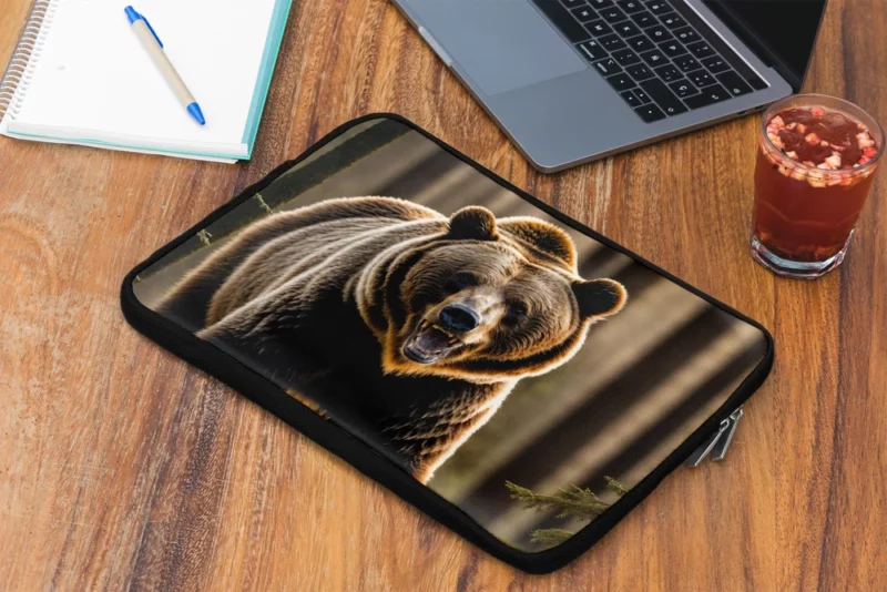Grizzly Running Through the Jungle Laptop Sleeve 2