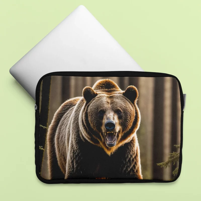 Grizzly Running Through the Jungle Laptop Sleeve
