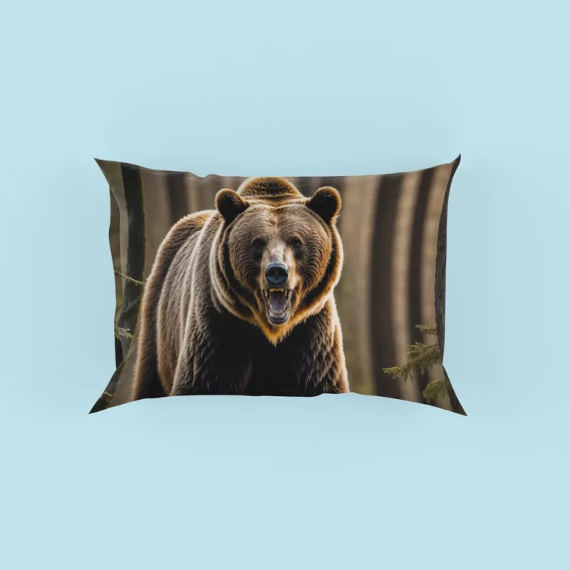 Grizzly Running Through the Jungle Pillow Case