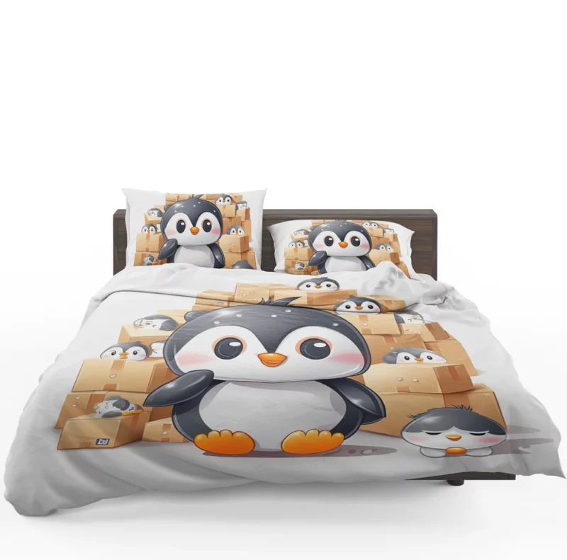 Group of Cute Penguins Bedding Set 1