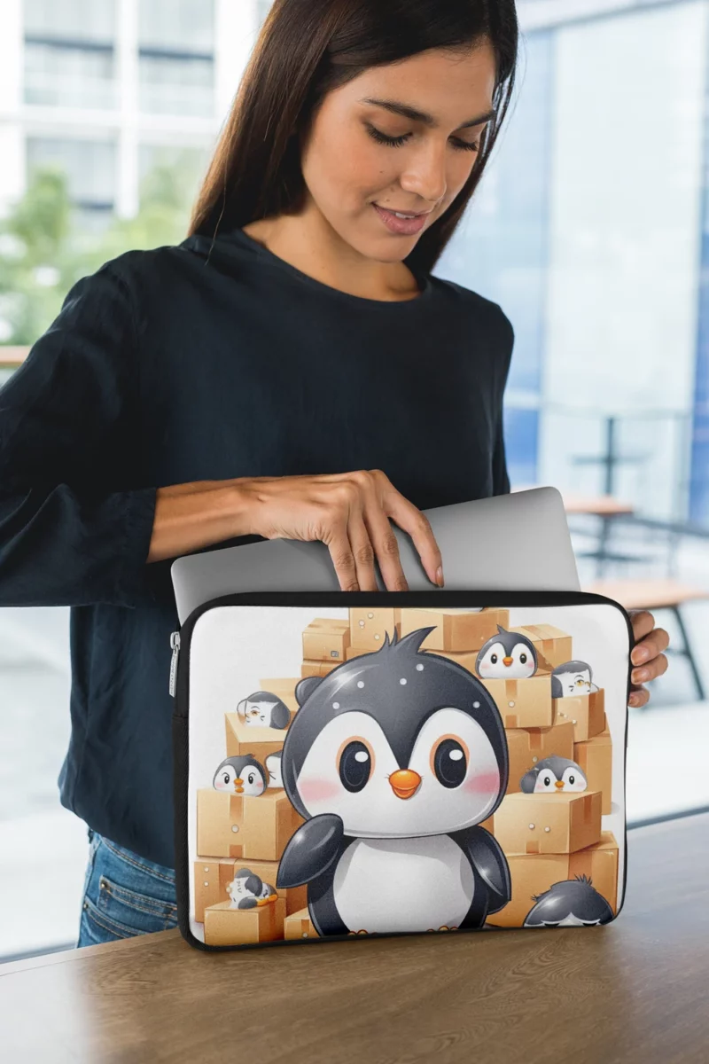 Group of Cute Penguins Laptop Sleeve 1