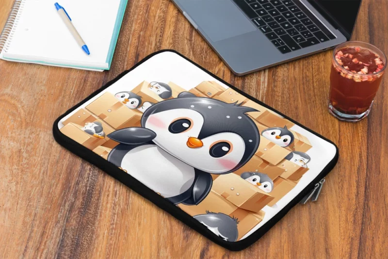 Group of Cute Penguins Laptop Sleeve 2