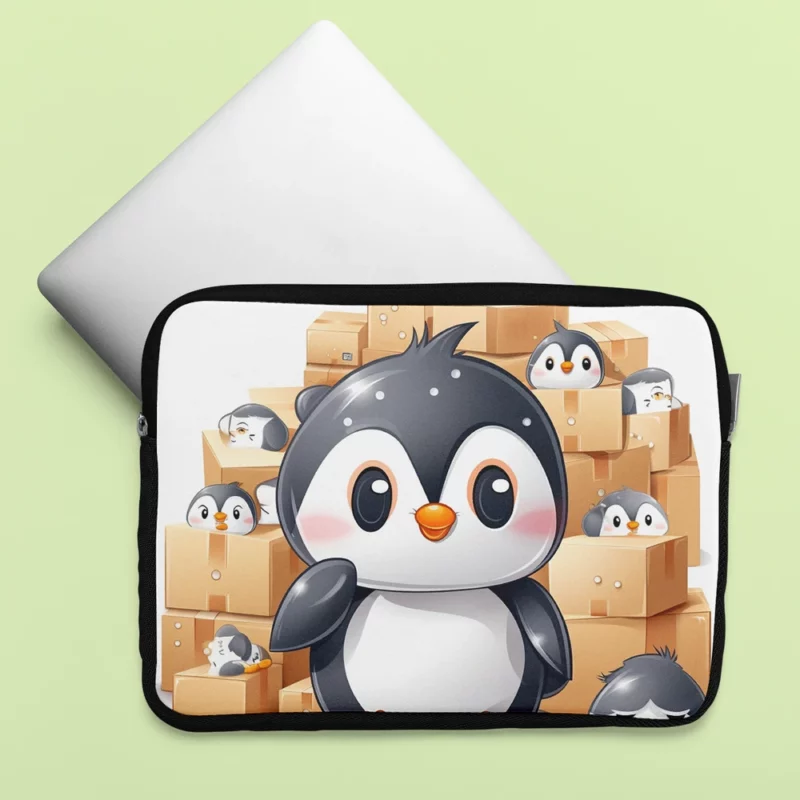 Group of Cute Penguins Laptop Sleeve