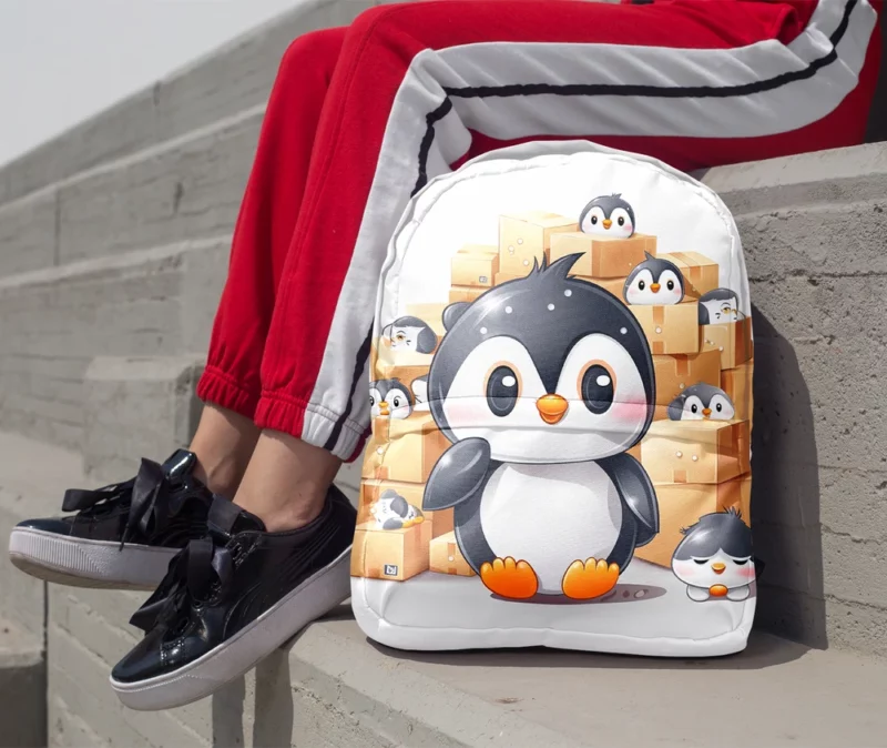 Group of Cute Penguins Minimalist Backpack 1