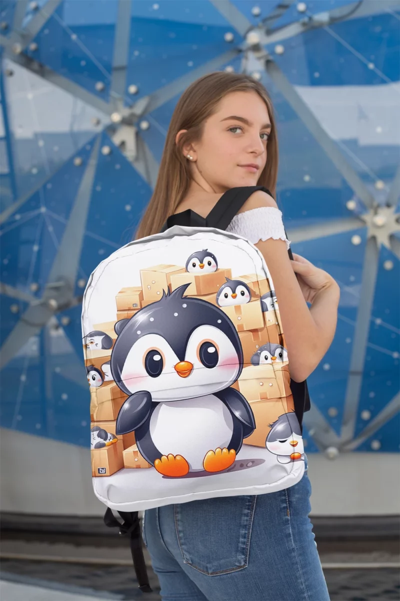 Group of Cute Penguins Minimalist Backpack 2