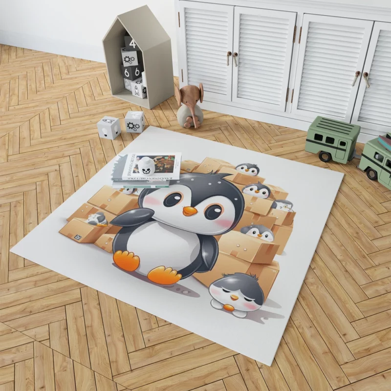 Group of Cute Penguins Rug 1