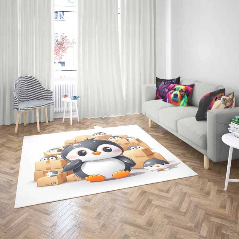 Group of Cute Penguins Rug 2