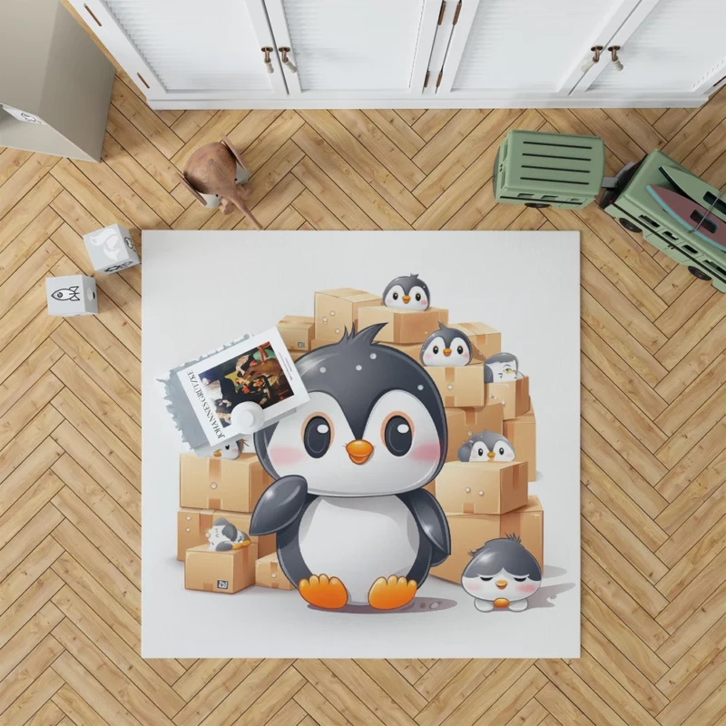 Group of Cute Penguins Rug