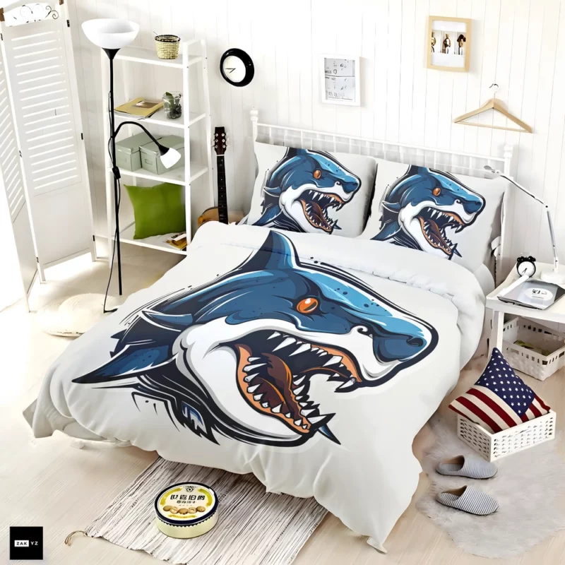 Halloween Shark Poster Bedding Set