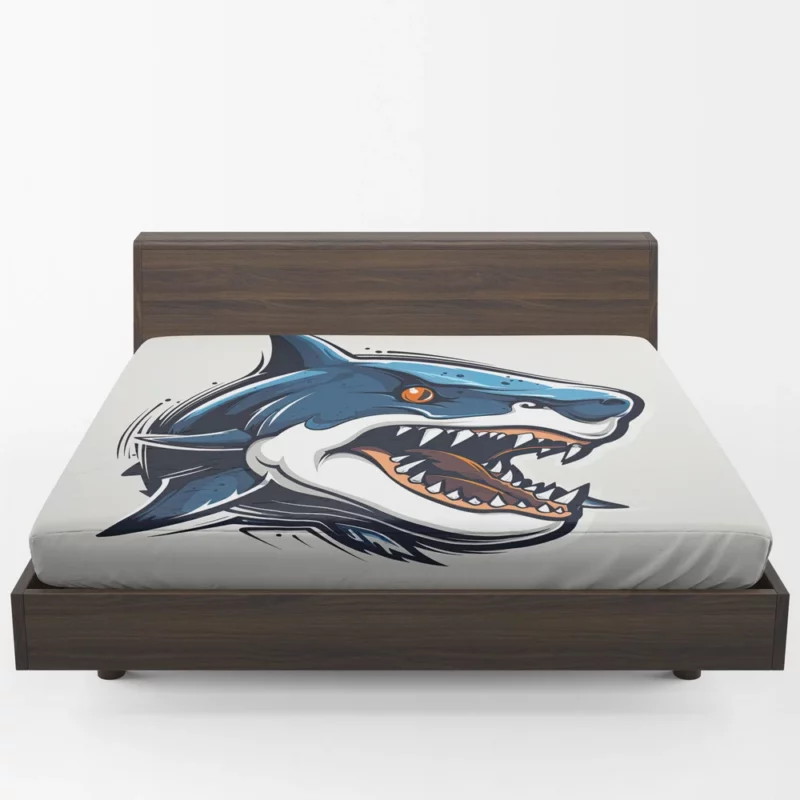 Halloween Shark Poster Fitted Sheet 1