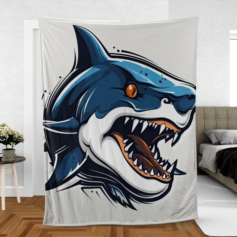 Halloween Shark Poster Fleece Blanket