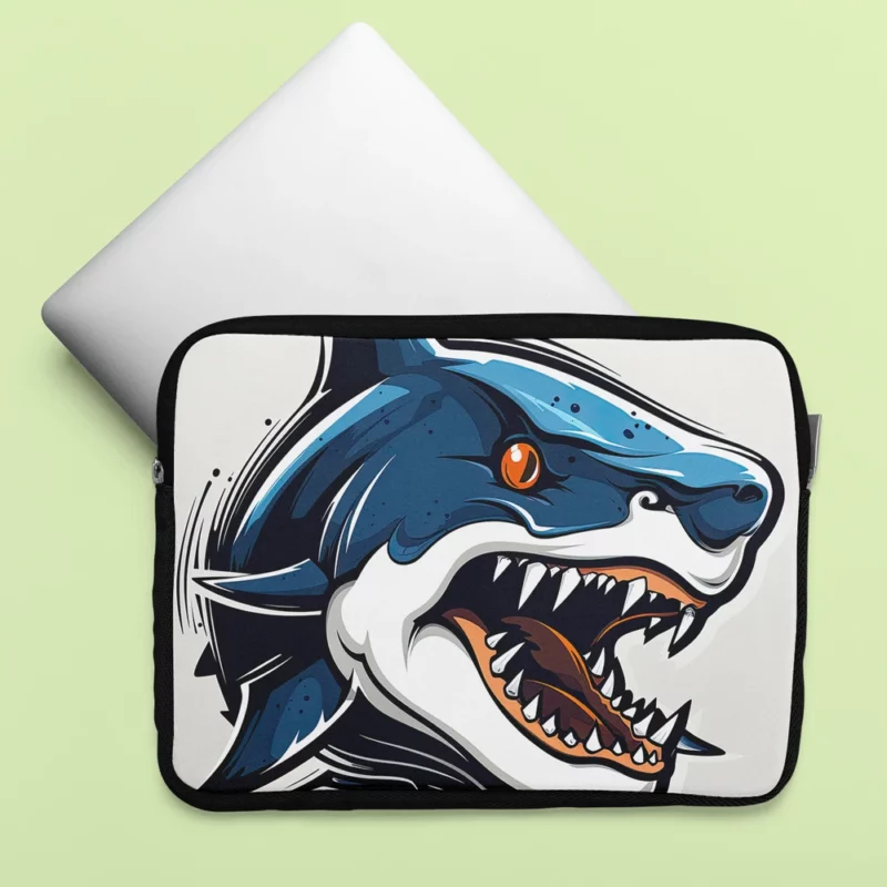 Halloween Shark Poster Laptop Sleeve