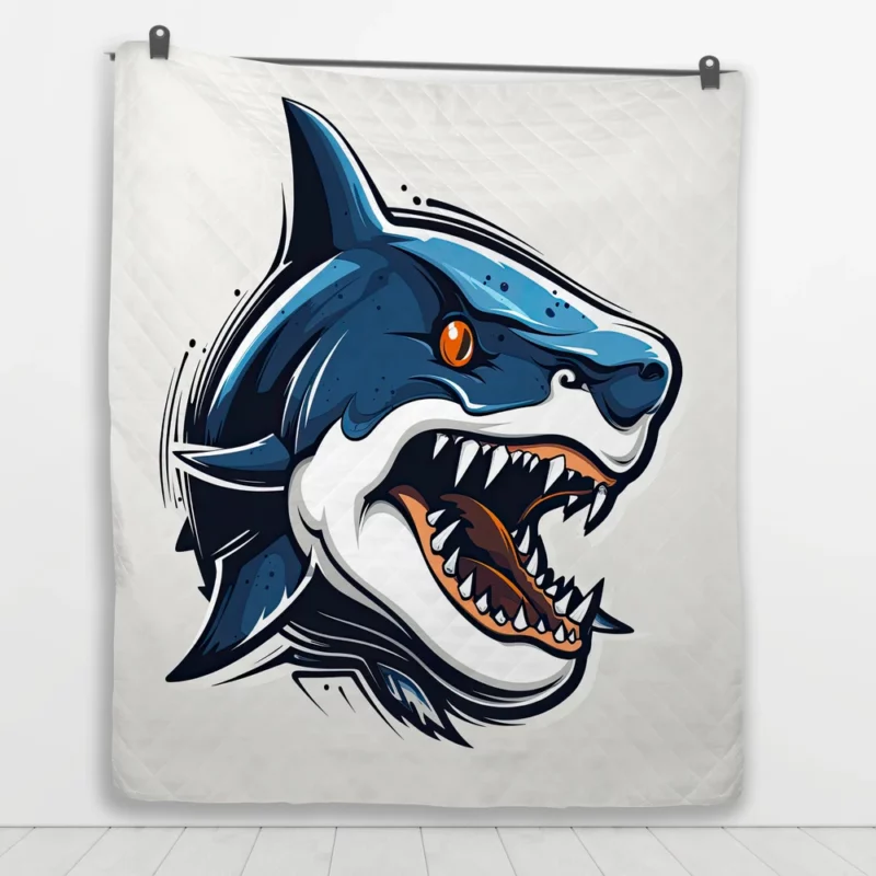 Halloween Shark Poster Quilt Blanket 1