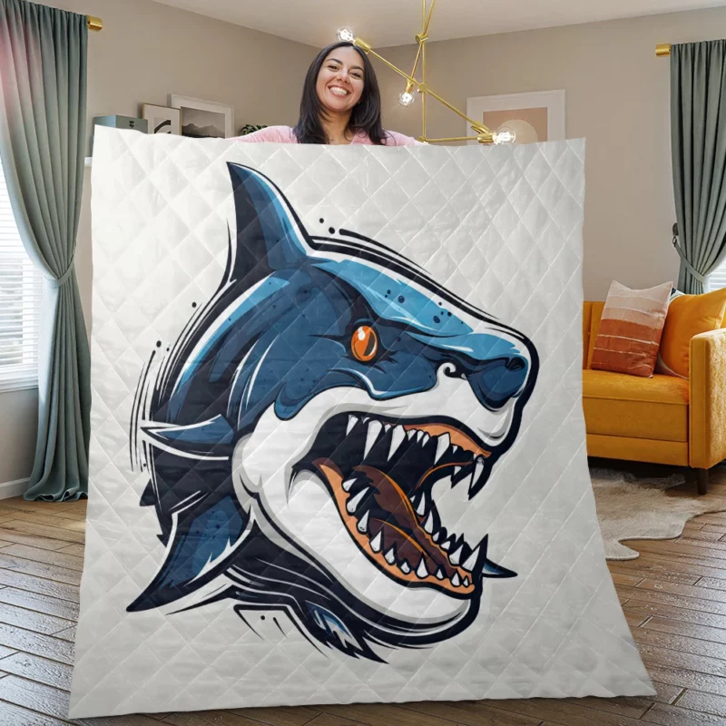 Halloween Shark Poster Quilt Blanket