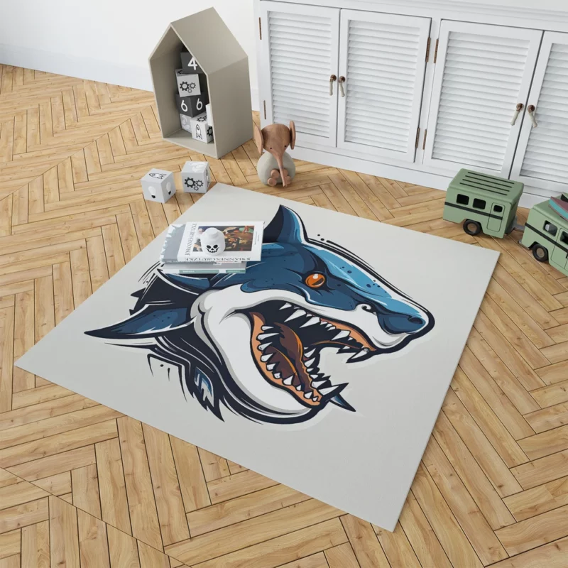 Halloween Shark Poster Rug 1