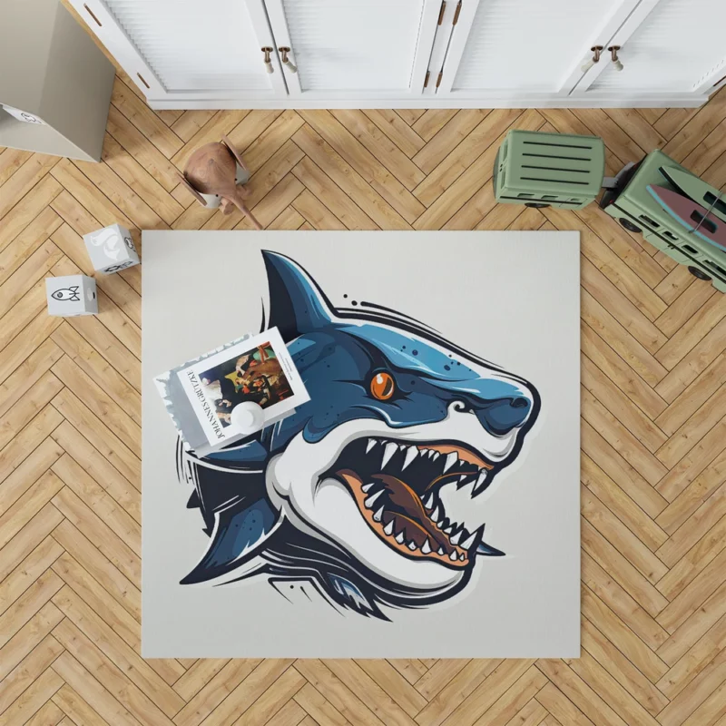 Halloween Shark Poster Rug