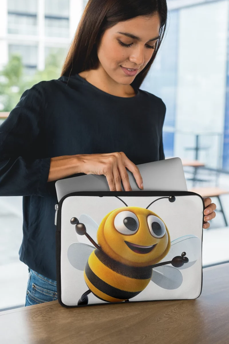 Happy Cartoon Bee Laptop Sleeve 1