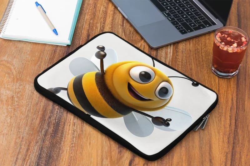 Happy Cartoon Bee Laptop Sleeve 2