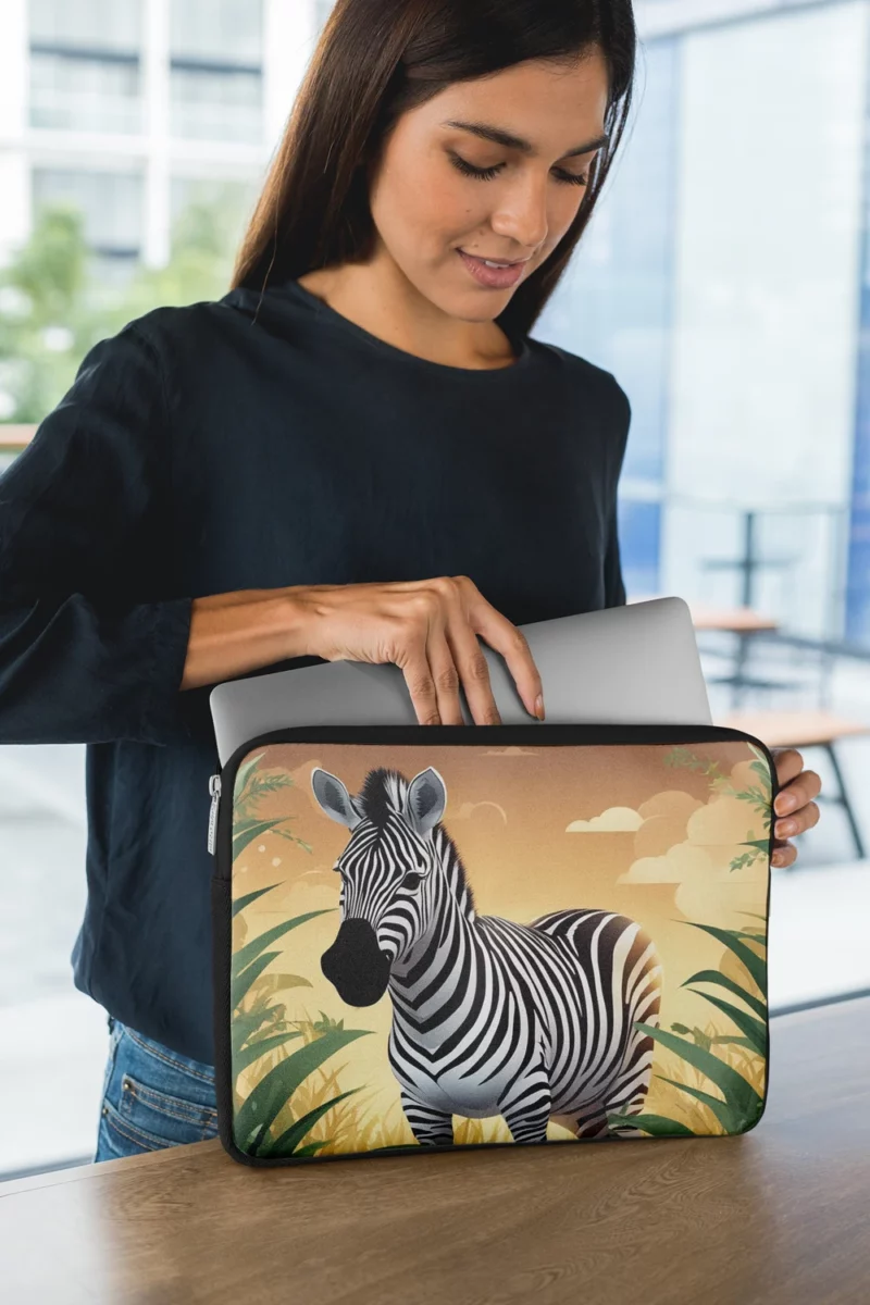 Happy Cartoon Zebra Laptop Sleeve 1