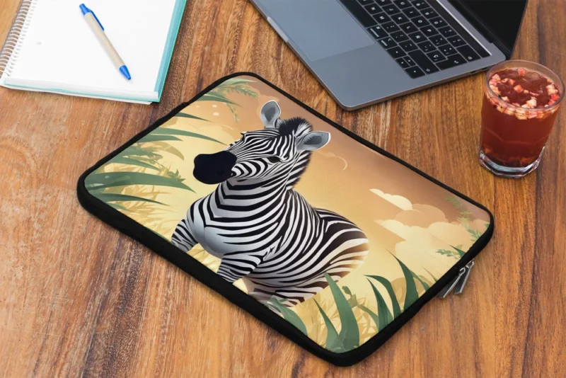 Happy Cartoon Zebra Laptop Sleeve 2