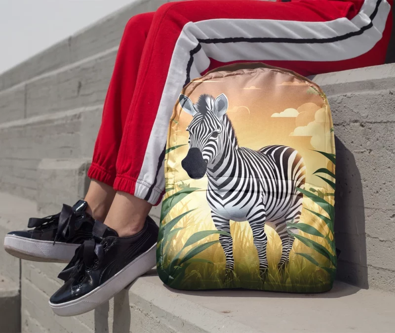 Happy Cartoon Zebra Minimalist Backpack 1