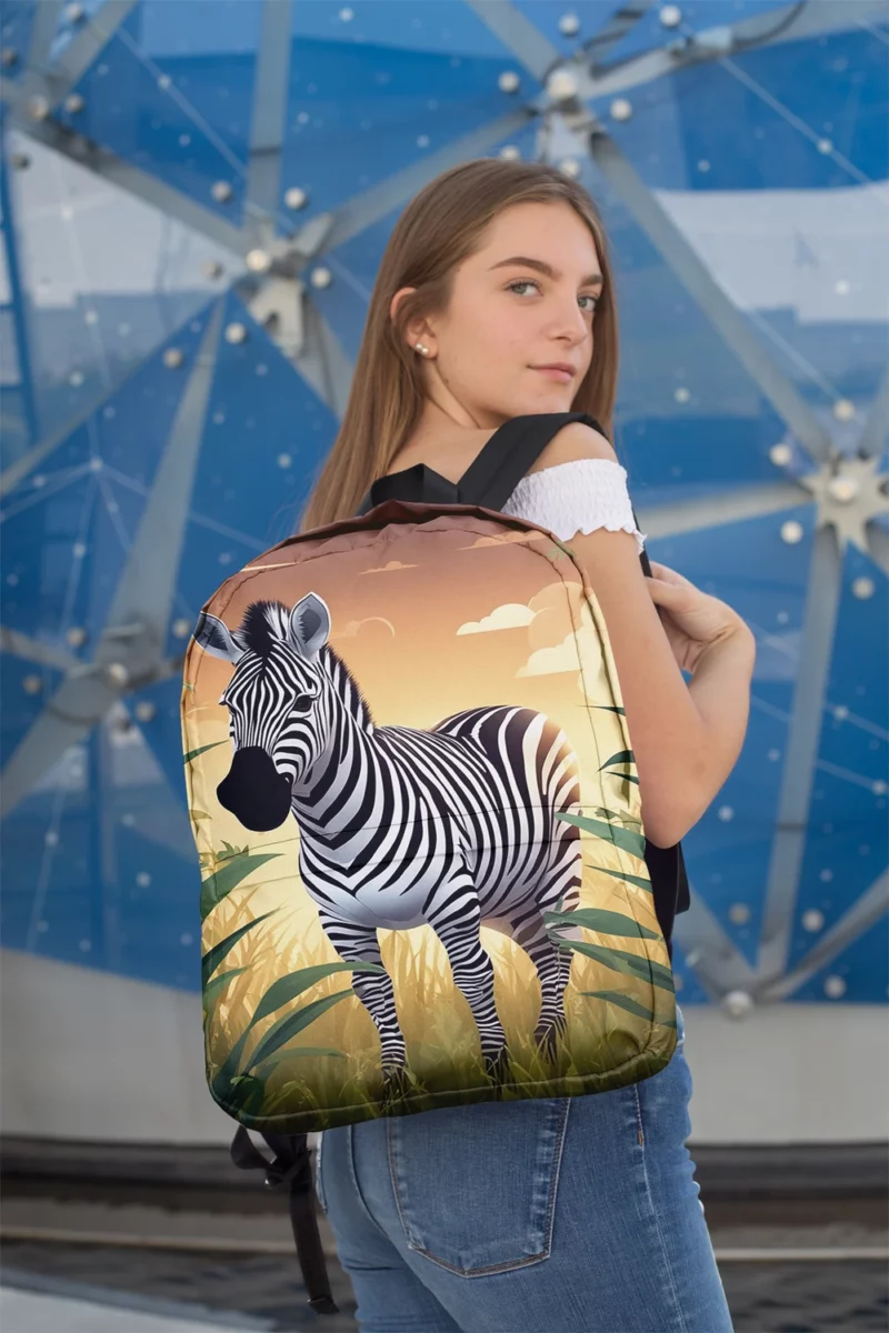 Happy Cartoon Zebra Minimalist Backpack 2