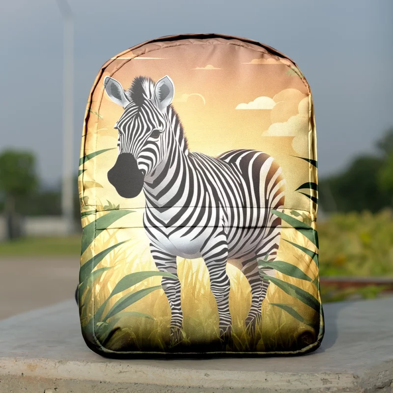 Happy Cartoon Zebra Minimalist Backpack