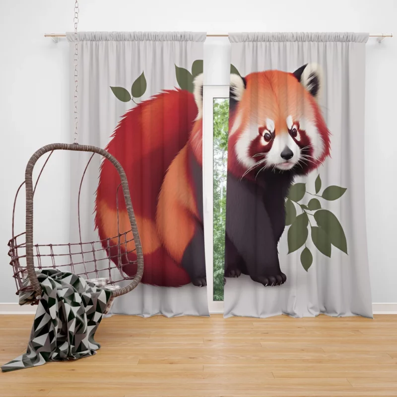 Happy Panda with a Joyful Demeanor Window Curtain