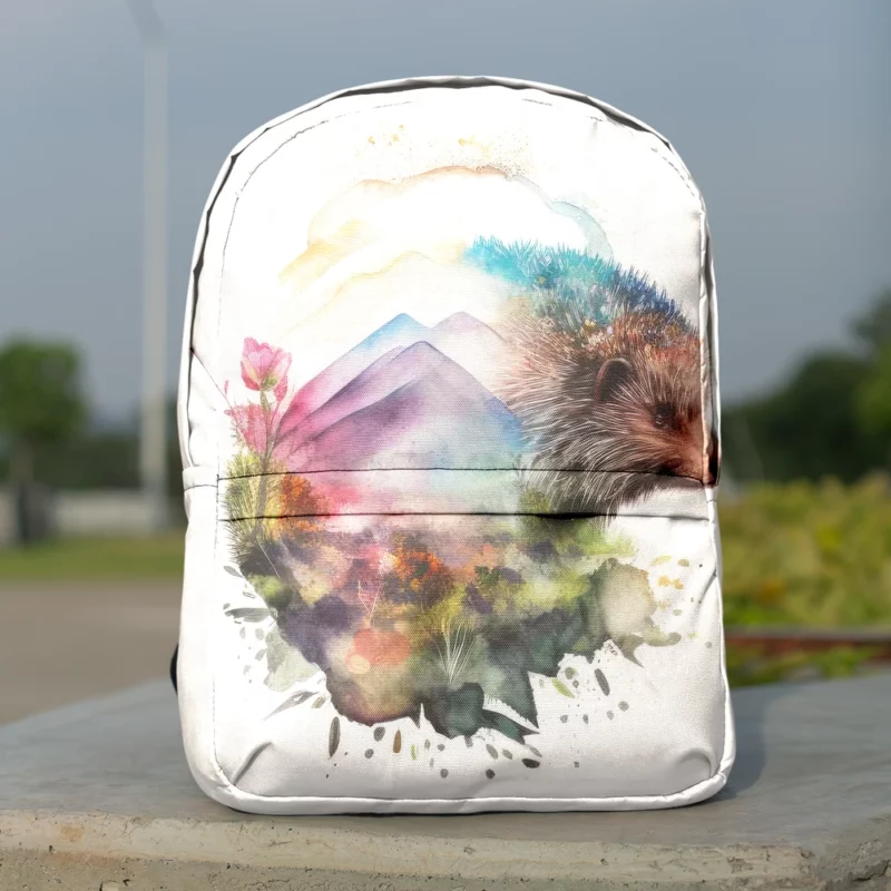 Hedgehog Double Exposure Art Minimalist Backpack