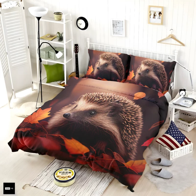 Hedgehog in Autumn Forest Bedding Set