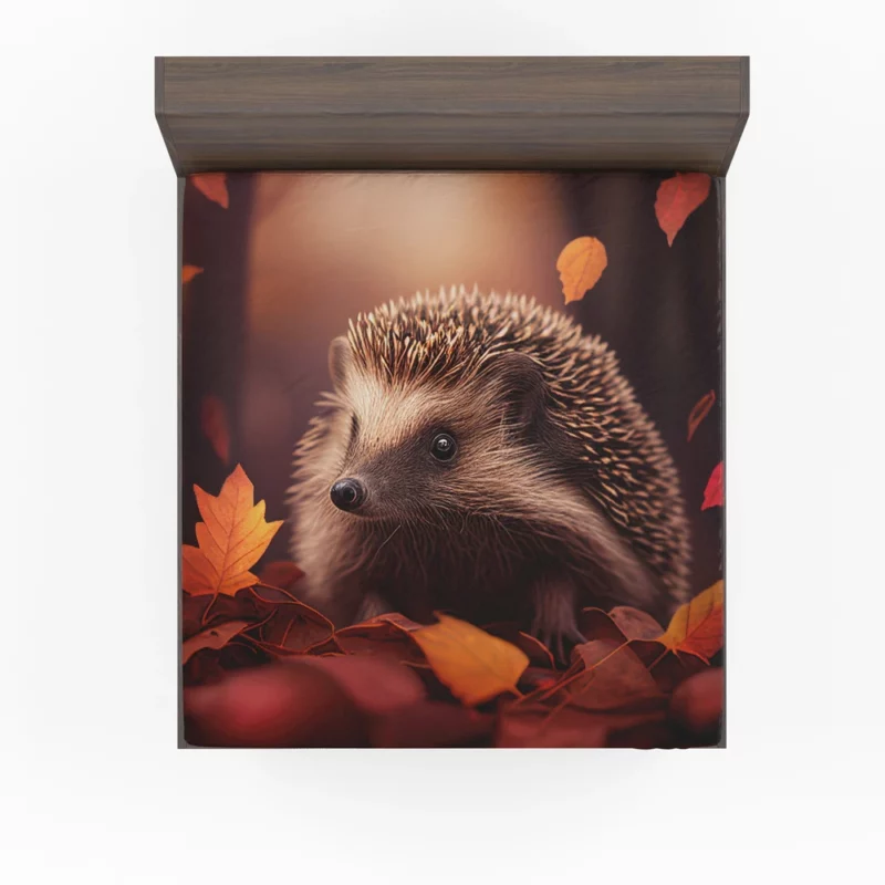 Hedgehog in Autumn Forest Fitted Sheet