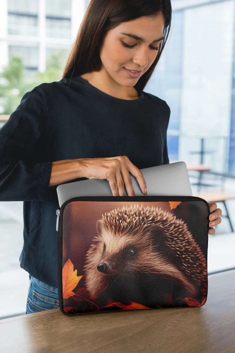 Hedgehog in Autumn Forest Laptop Sleeve 1