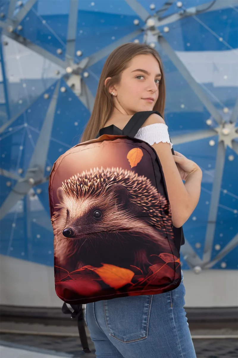 Hedgehog in Autumn Forest Minimalist Backpack 2