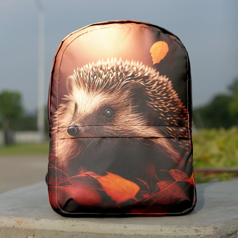 Hedgehog in Autumn Forest Minimalist Backpack