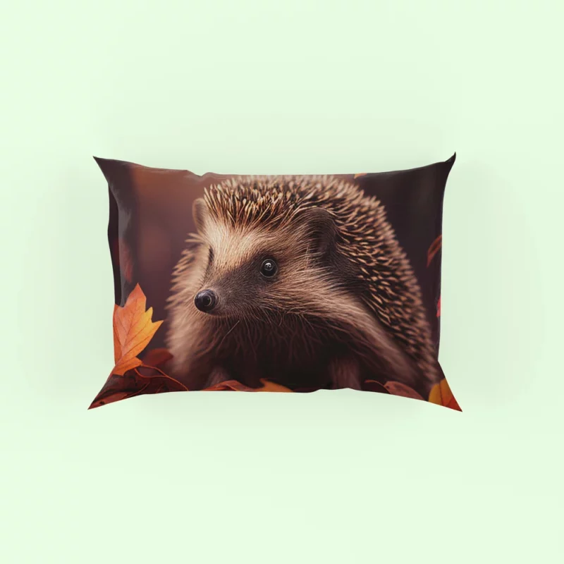 Hedgehog in Autumn Forest Pillow Case