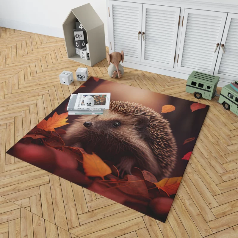 Hedgehog in Autumn Forest Rug 1