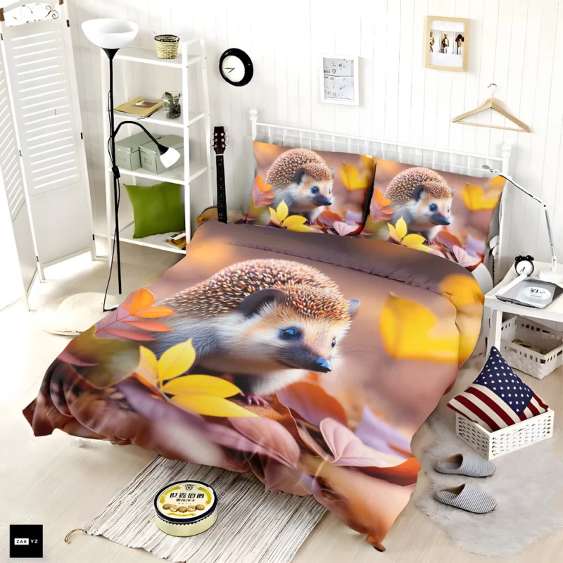 Hedgehog in Autumn Leaves Bedding Set