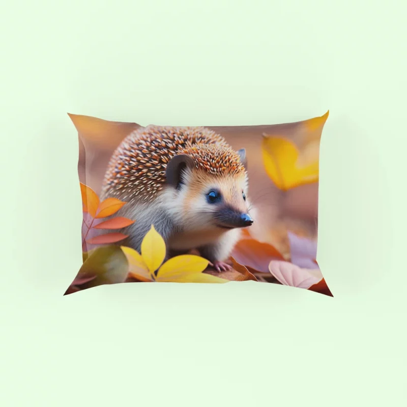 Hedgehog in Autumn Leaves Pillow Case