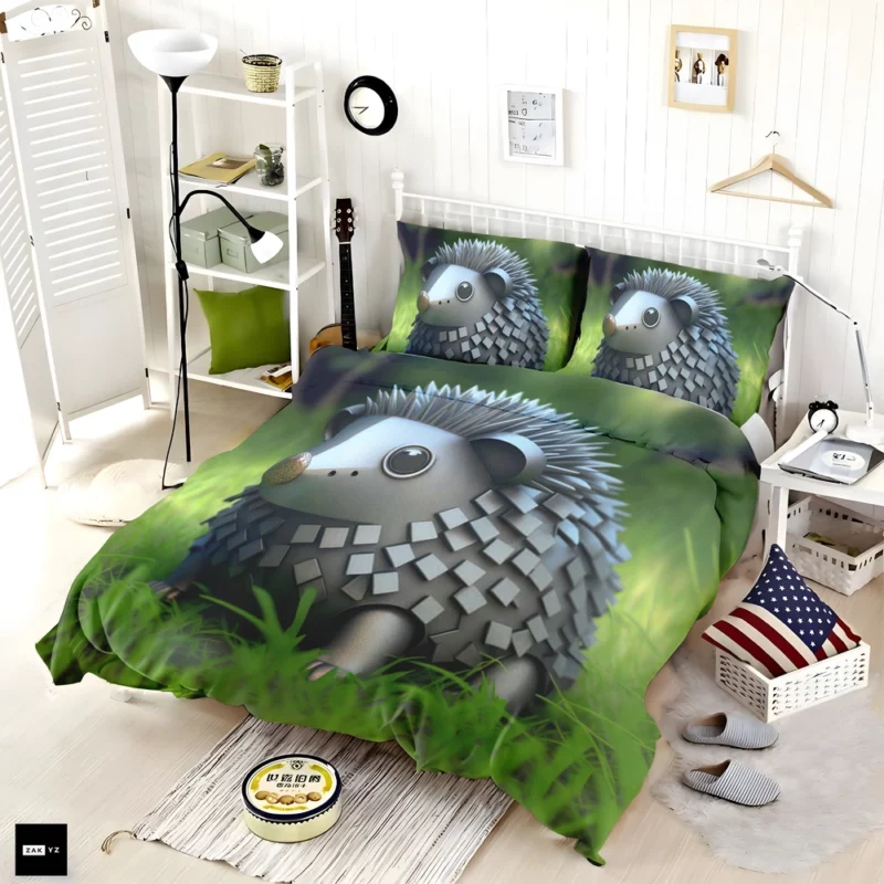 Hedgehog in Pokemon-Style Steel Bedding Set