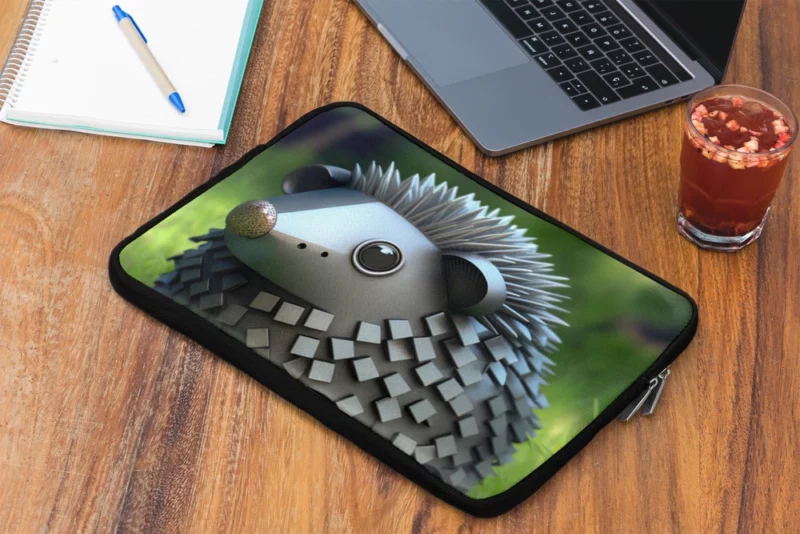 Hedgehog in Pokemon Style Steel Laptop Sleeve 2