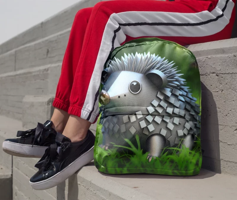 Hedgehog in Pokemon-Style Steel Minimalist Backpack 1