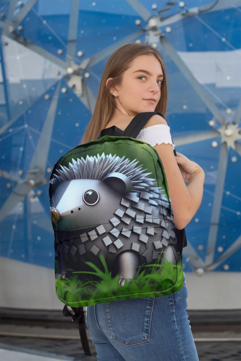 Hedgehog in Pokemon-Style Steel Minimalist Backpack 2