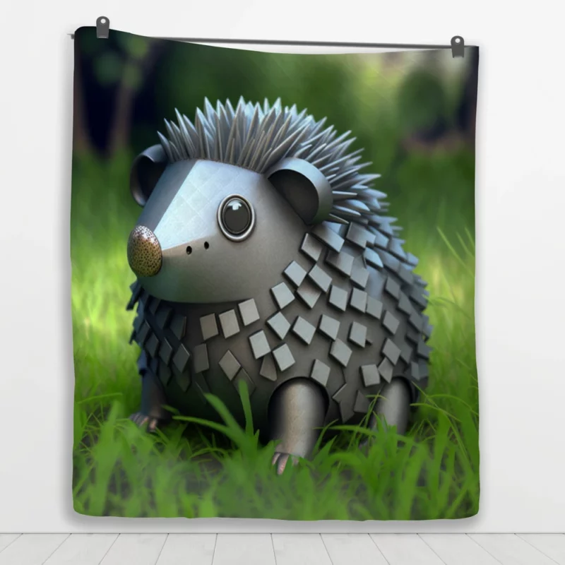 Hedgehog in Pokemon-Style Steel Quilt Blanket 1